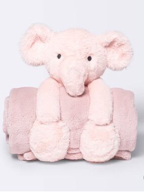 Plush Blanket with Soft Toy - Cloud Island™ Pink Elephant